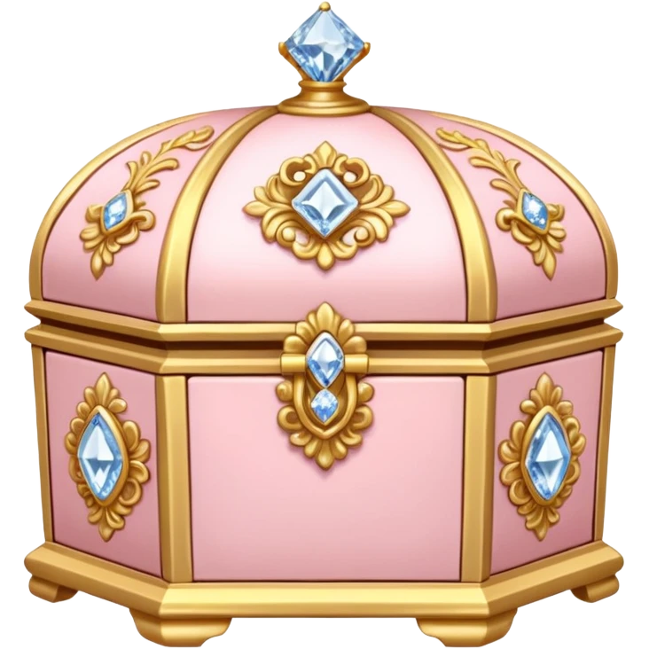 Pale pink Rococo Treasure box filled with flowers and diamonds emoji