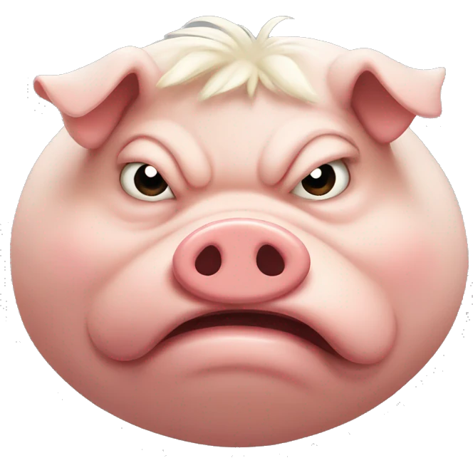 super fat angry pig head emoji
