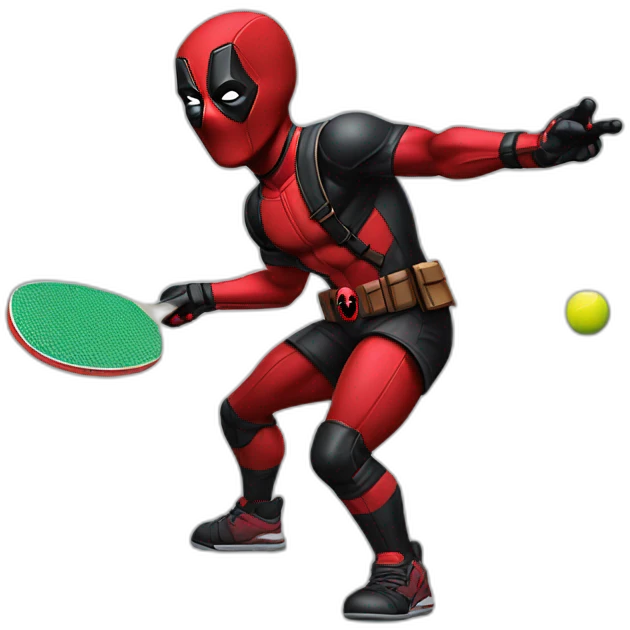 Deadpool playing table tennis emoji