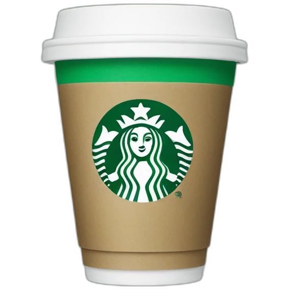 Starbucks Cup black and green emoji