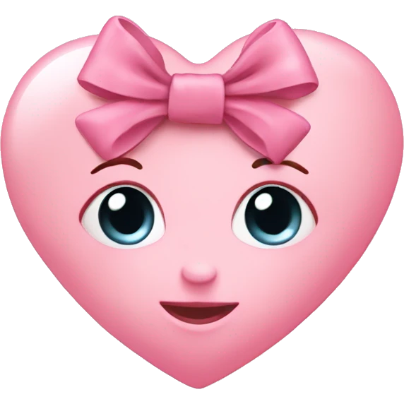 baby pink heart with bow emoji