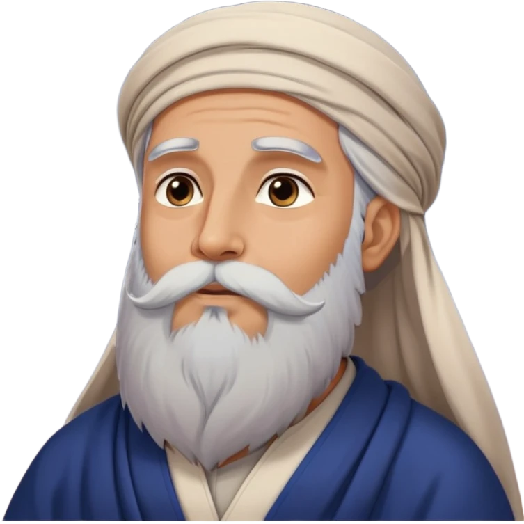 Middle Eastern sage with long beard stroking his beard while gazing up at stars in night sky emoji