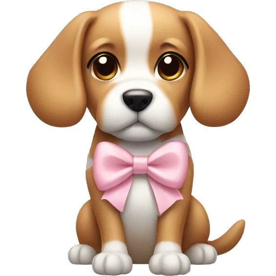 Dog with a light pink bow emoji