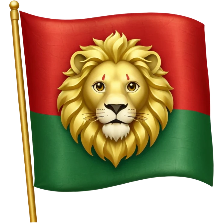 Green white red flag with lion in centre emoji