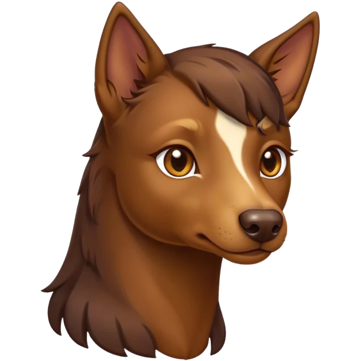 Cinematic Noble Brown and Tan Kelpie Portrait Emoji, Poised and regal, with a strong, agile build and a rich, well-groomed Fur of warm brown and tan, piercing warm eyes, Simplified yet sharp and sophisticated features, highly detailed, glowing with a soft, dignified glow, high shine, intelligent and energetic, stylized with an air of determination, focused and attentive, soft glowing outline, capturing the essence of a watchful and confident herder, so majestic it feels as though it could bound out of the screen with effortless authority! emoji