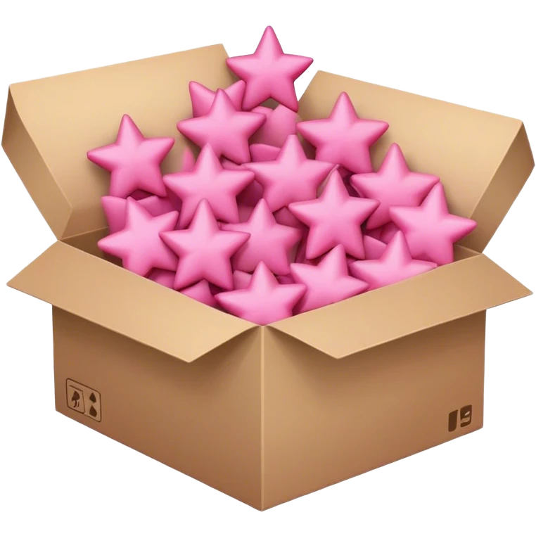 box full of pink stars emoji