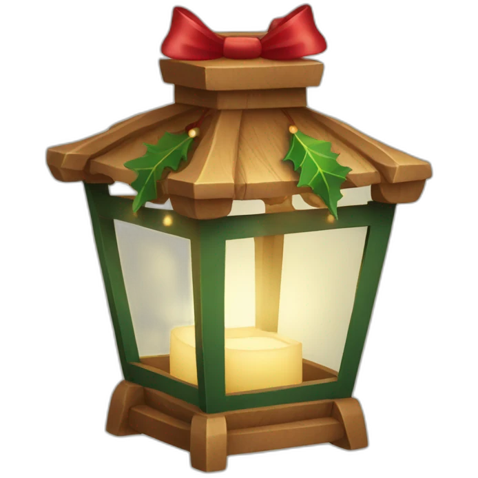 christmas lantern with decoration emoji