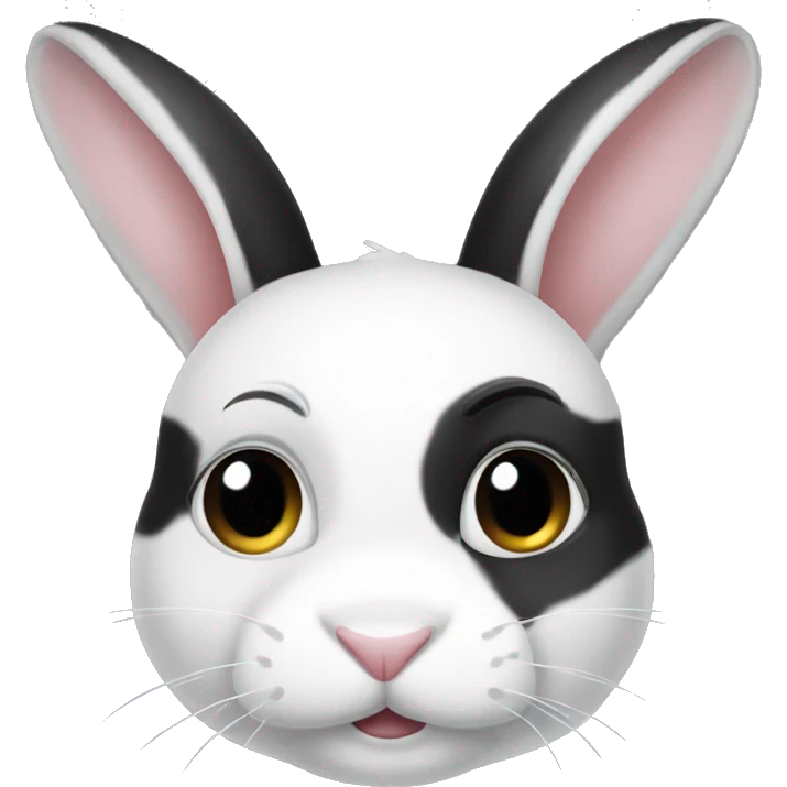 Black and white dutch rabbit emoji