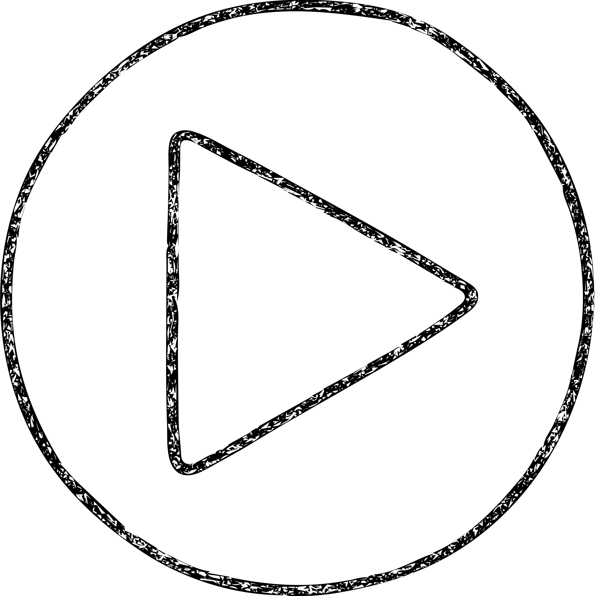 hand drawn outlined play button icon emoji