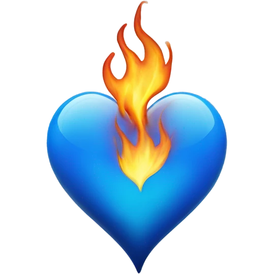 sheer Blue heart in flames emoji