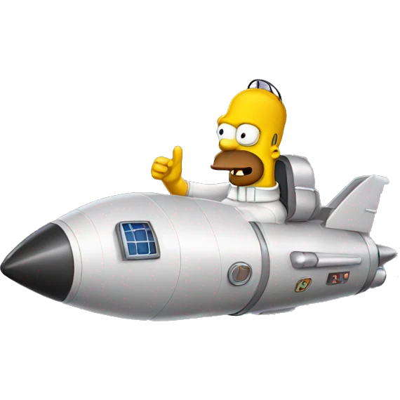 Homer in a rocket ship emoji