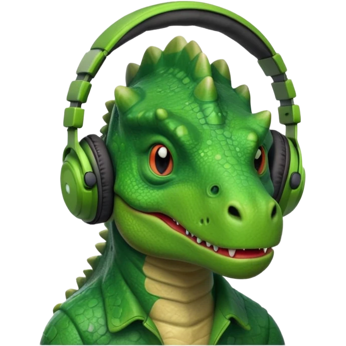 🦖と🎧のミックス emoji