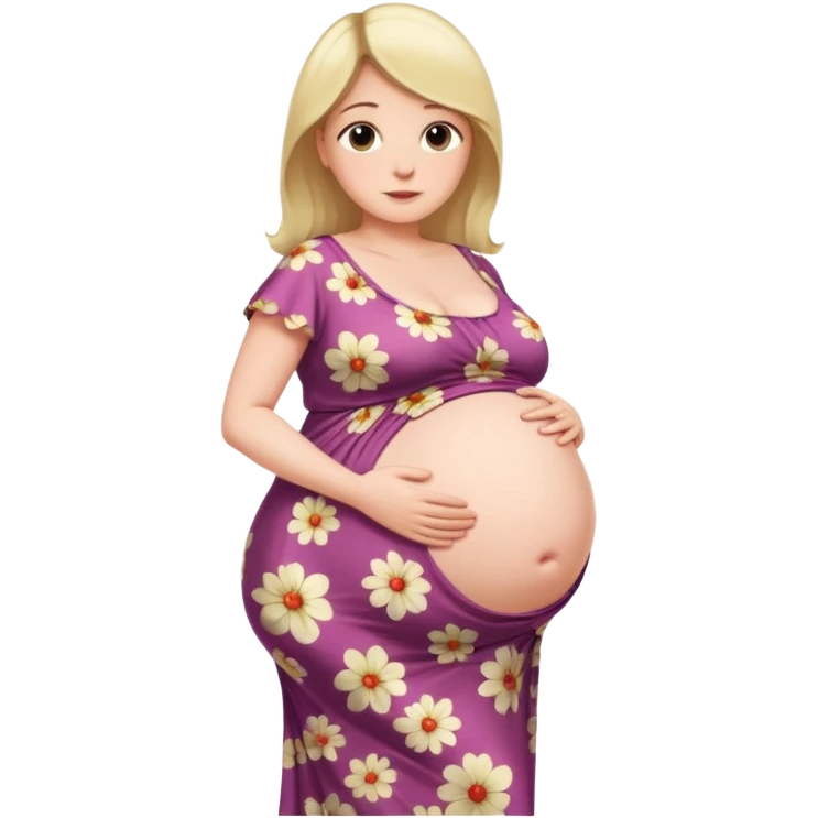 heavily pregnant woman with extremely huge overdue belly emoji