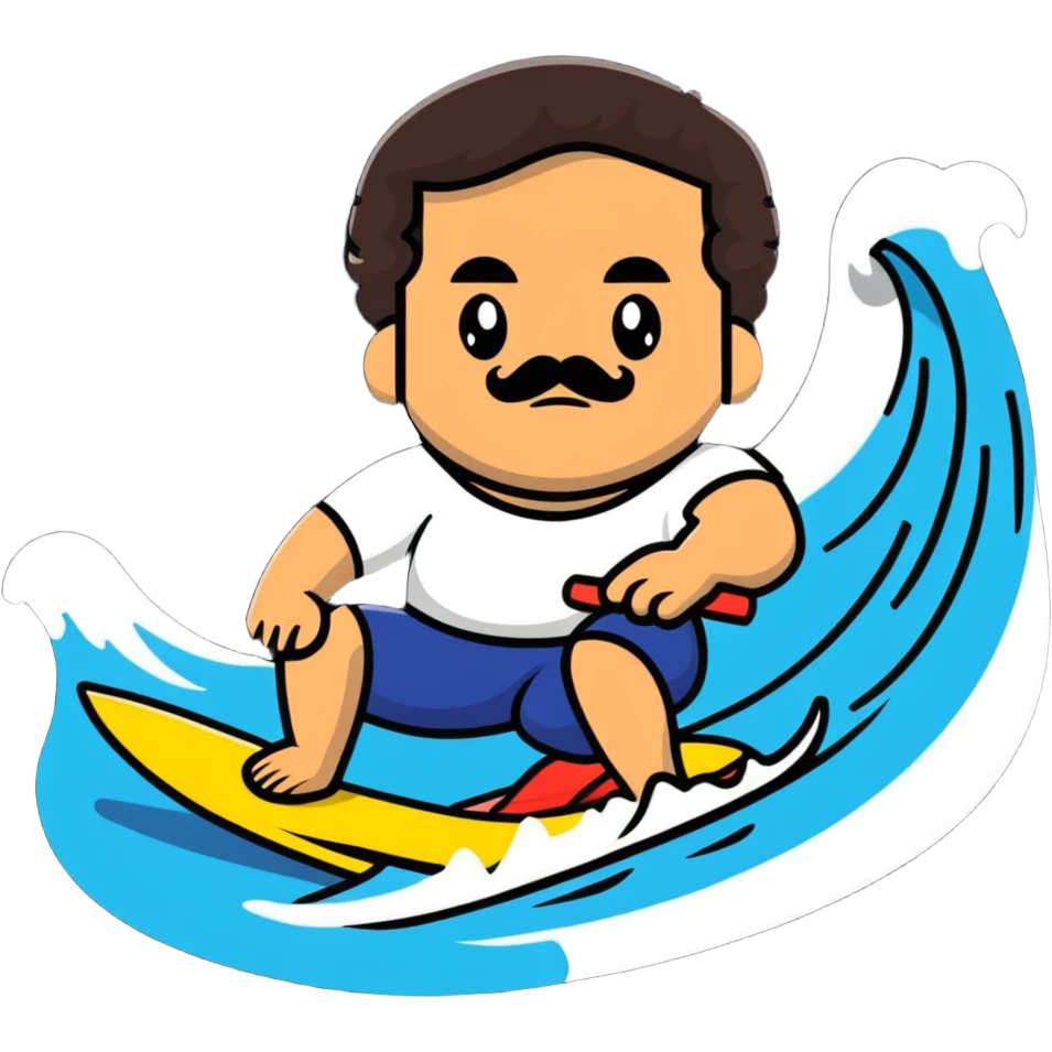 Pablo Escobar surfing  emoji