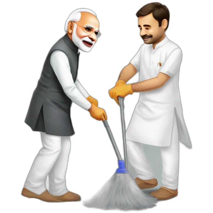 Narendra Modi cleaning Rahul gandhi emoji