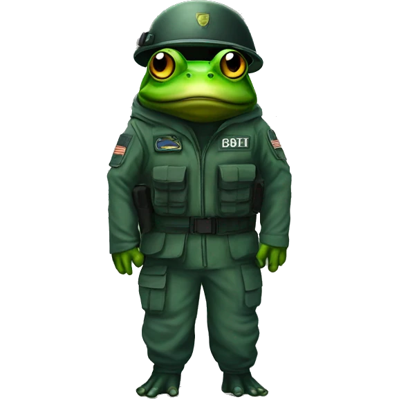 praying frog in swat team suit emoji