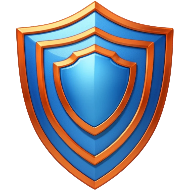 glitter blue and orange shield emoji