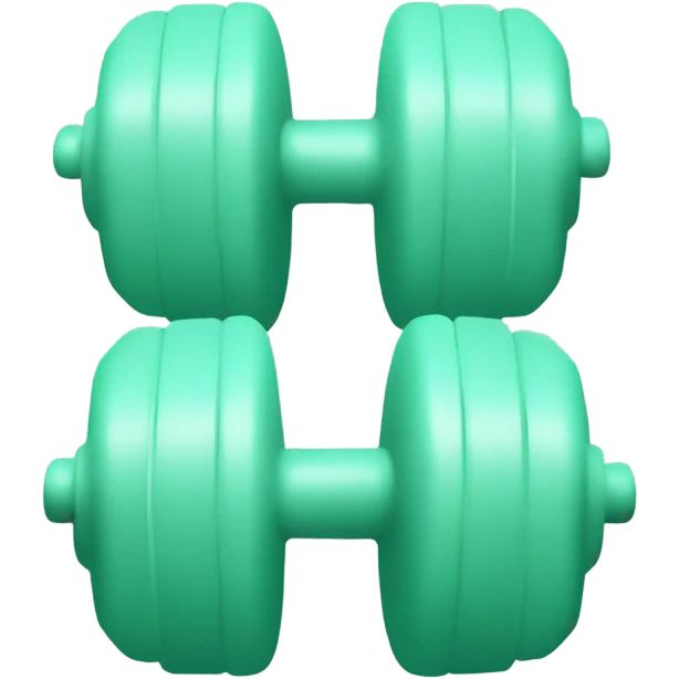 Dumbbell mint green emoji