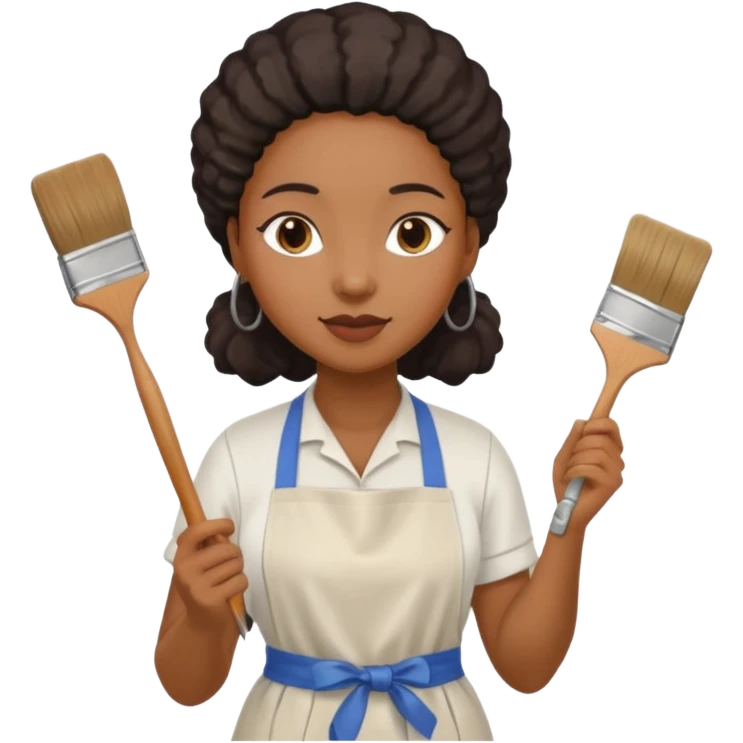 Ceramic Painter black woman emoji