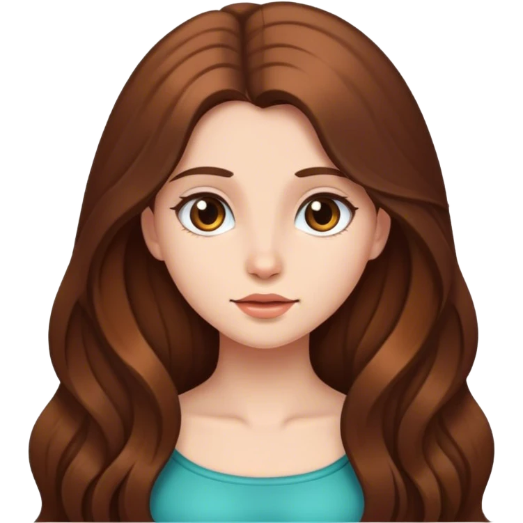 Girl with long brown hair emoji