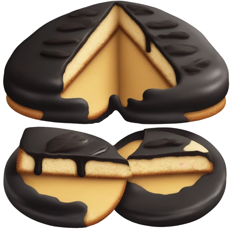 Frosting Half black and half white circle  cookie emoji
