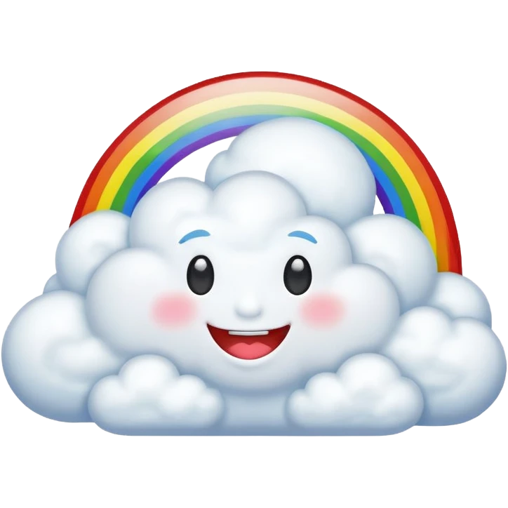 Smiling cloud with a rainbow behind it emoji