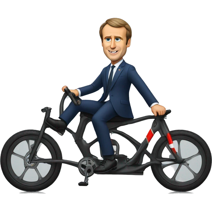 le président macron qui roule un vélo emoji
