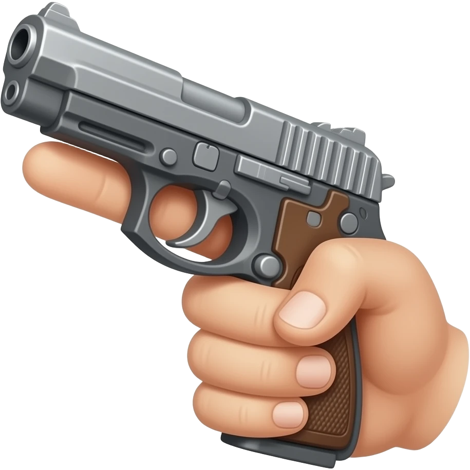left hand guns up with index finger and thumb tilt hand upward pointing upward and no guns in the background emoji