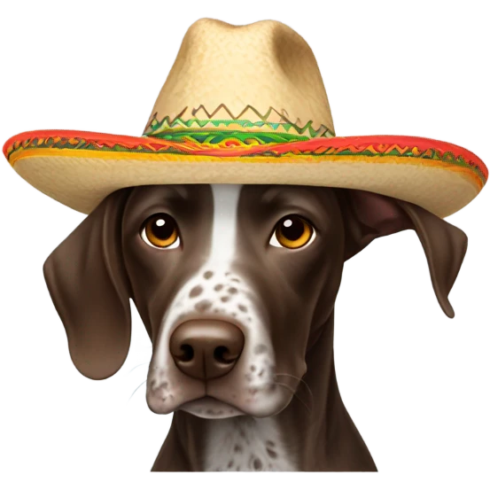 German shorthair dog with sombrero  emoji