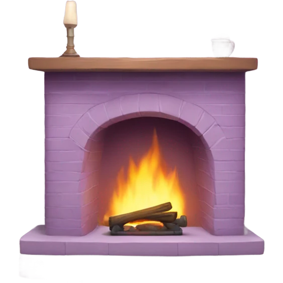 cozy light purple fireplace emoji