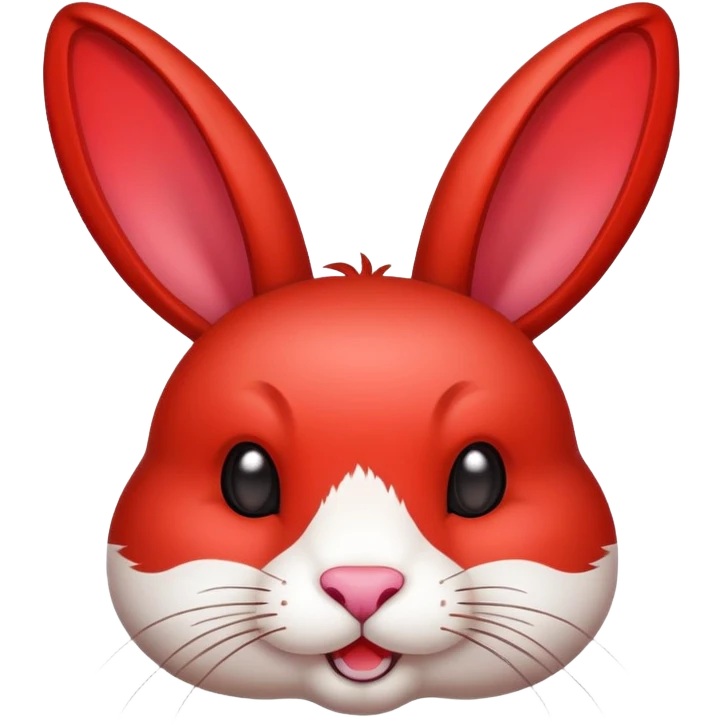 Sichuan rabbit head with spices and red color, simplified emoji style with bold outlines and bright colors, cartoon style Chengdu specialty Tou Tou emoji