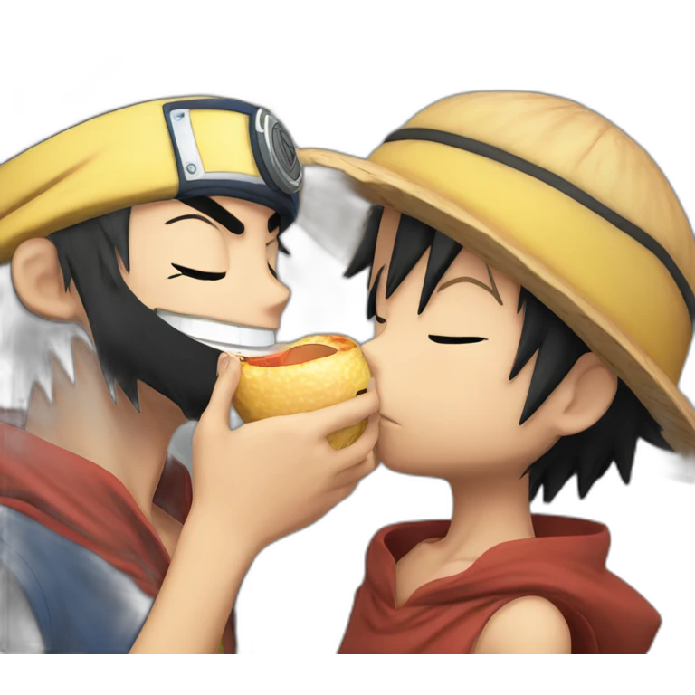 luffy kissing naruto emoji