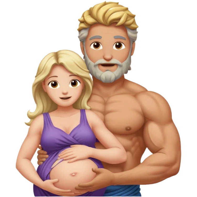 pregnant woman being held by zeus emoji