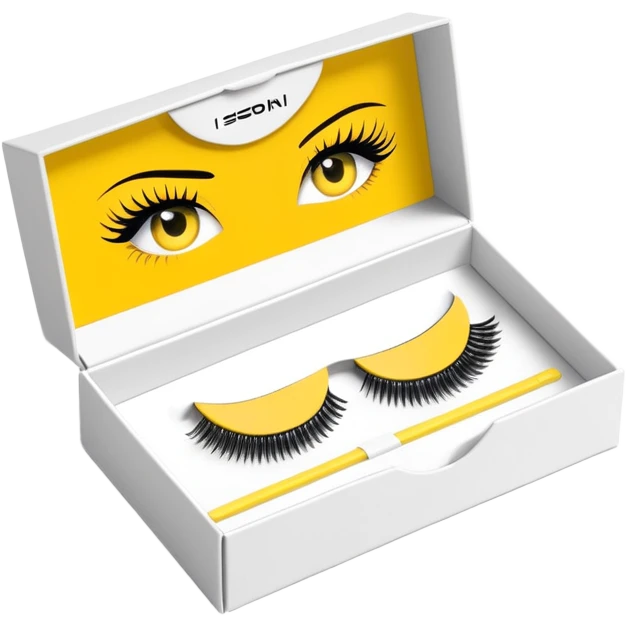 ioni false lash strips in a box packaging yellow emoji