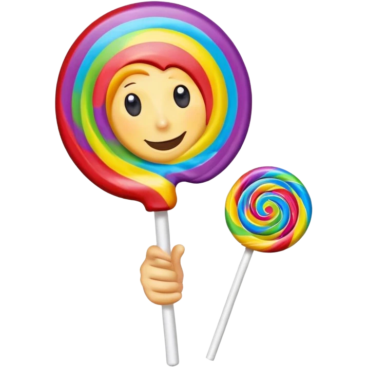 A laughing crying rainbow lollipop  emoji