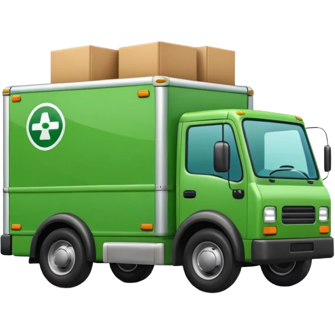 delivery truck green cute emoji