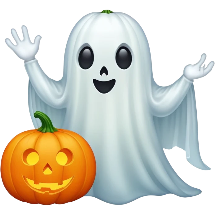 pumpkin and ghost emoji