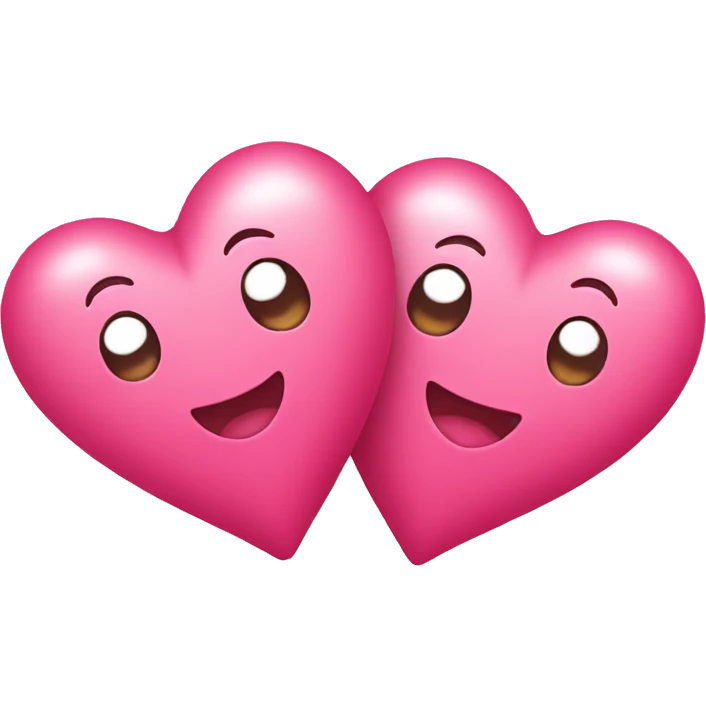 kawaii cute double heart emoji