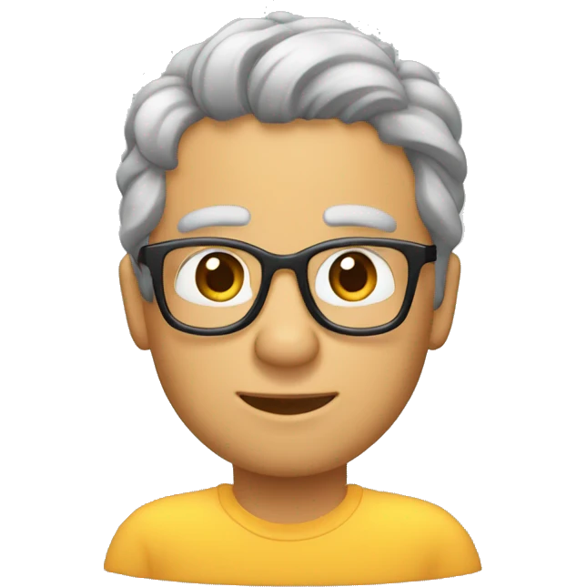 Menino de óculos e cabelos ondulados emoji