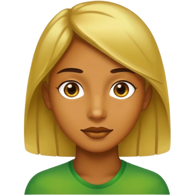 One in golden and green shadows emoji