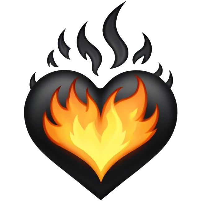 Black flame heart  emoji