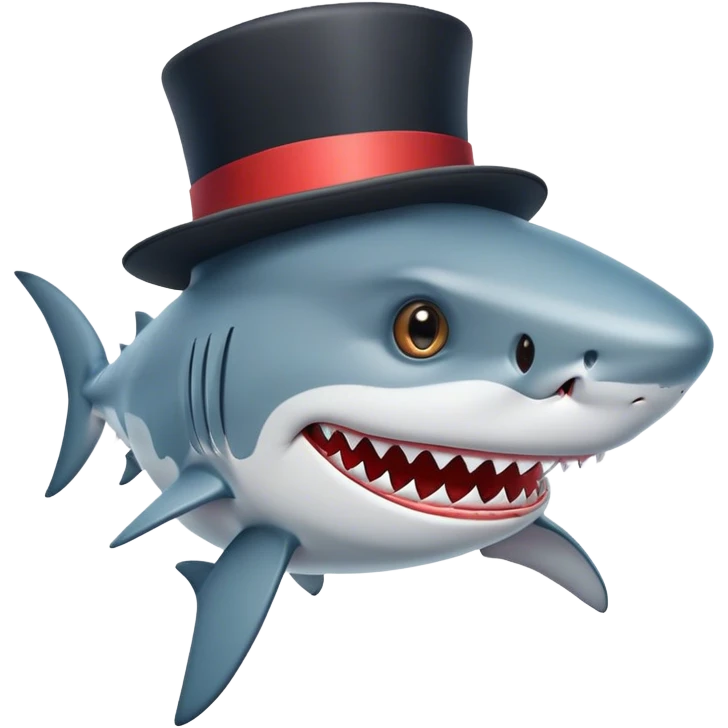 Shark with a top hatuuu emoji