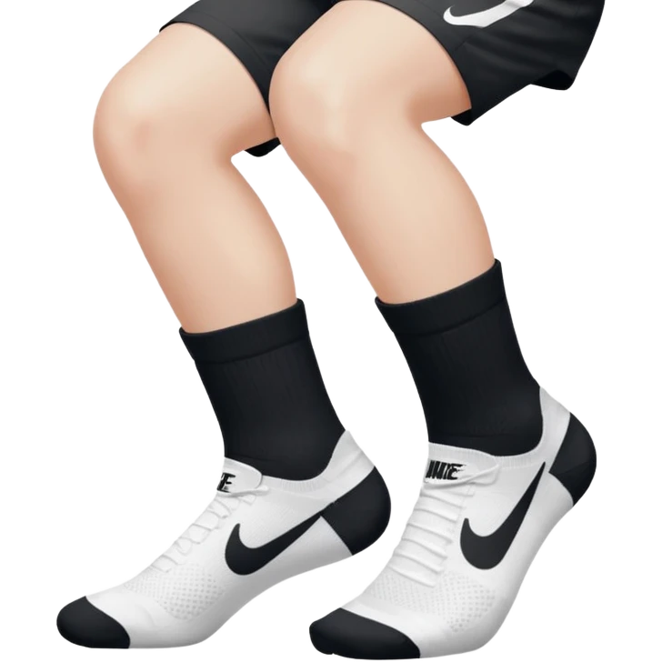 all-white, with black nike socks emoji