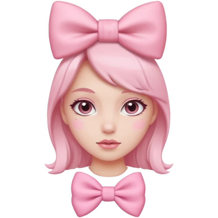 Pastel pink girl with bow emoji
