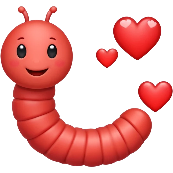 worm with hearts emoji