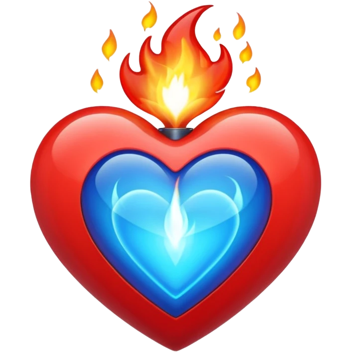 red heart with blue fire emoji