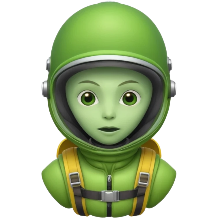 Skydiving alien emoji