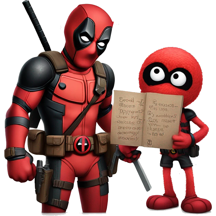 Deadpool and Elmo emoji