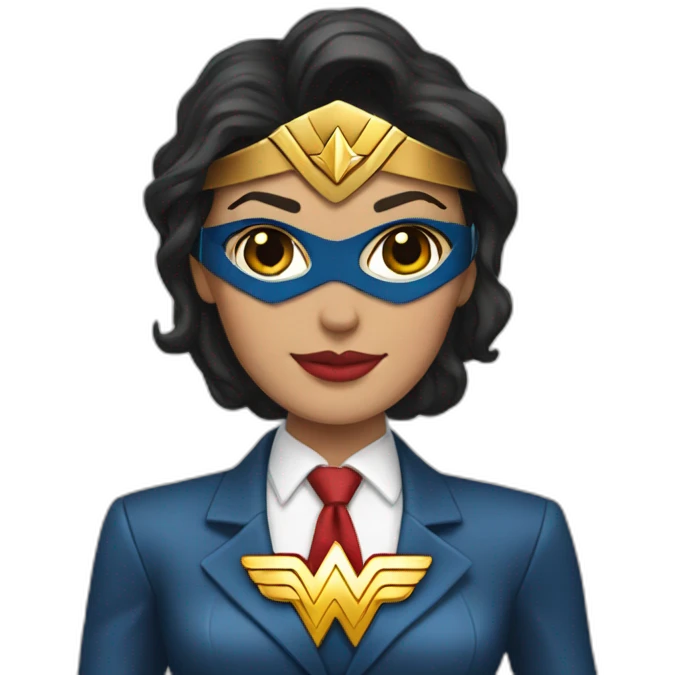 Wonder Woman wearing a business suit instead of superhero costume  emoji