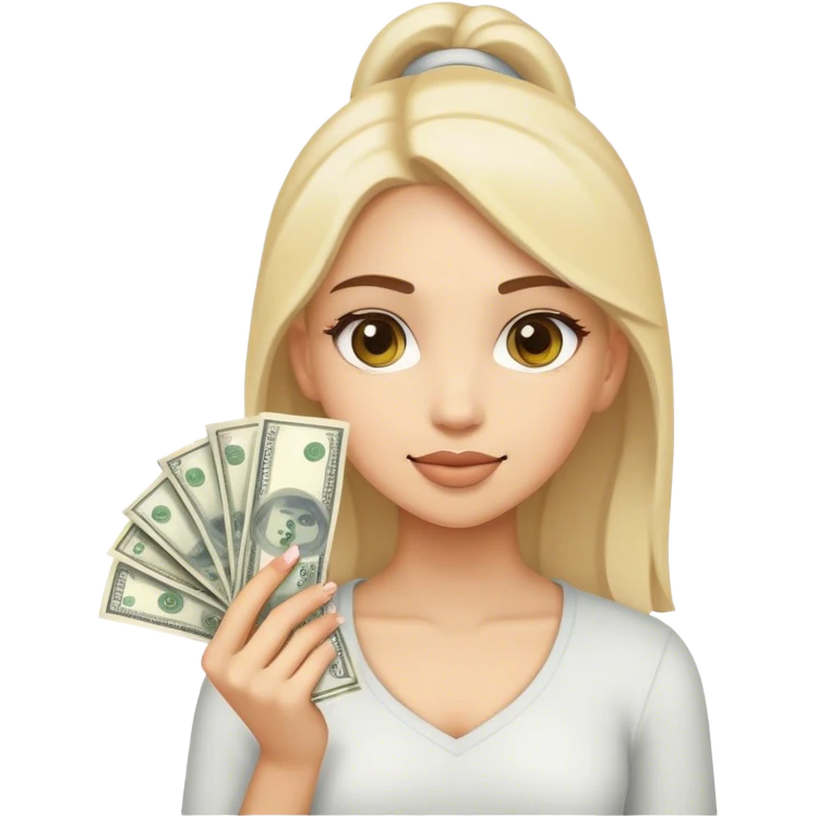 Girl with money emoji